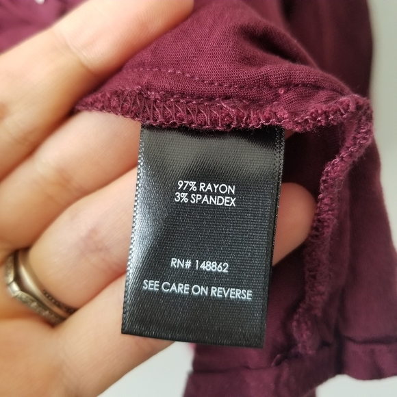 Torrid Maroon Burgundy Hook and Eye Bell Sleeve Top 5 - Picture 8 of 10